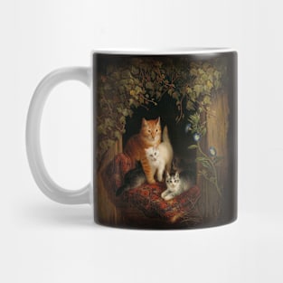 Mama Cat with Kittens Mug